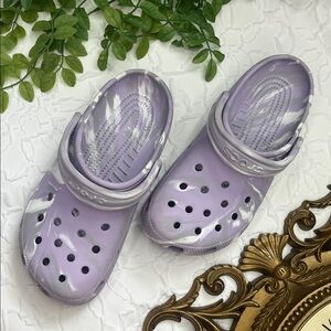 Purple Tie Dye Crocs